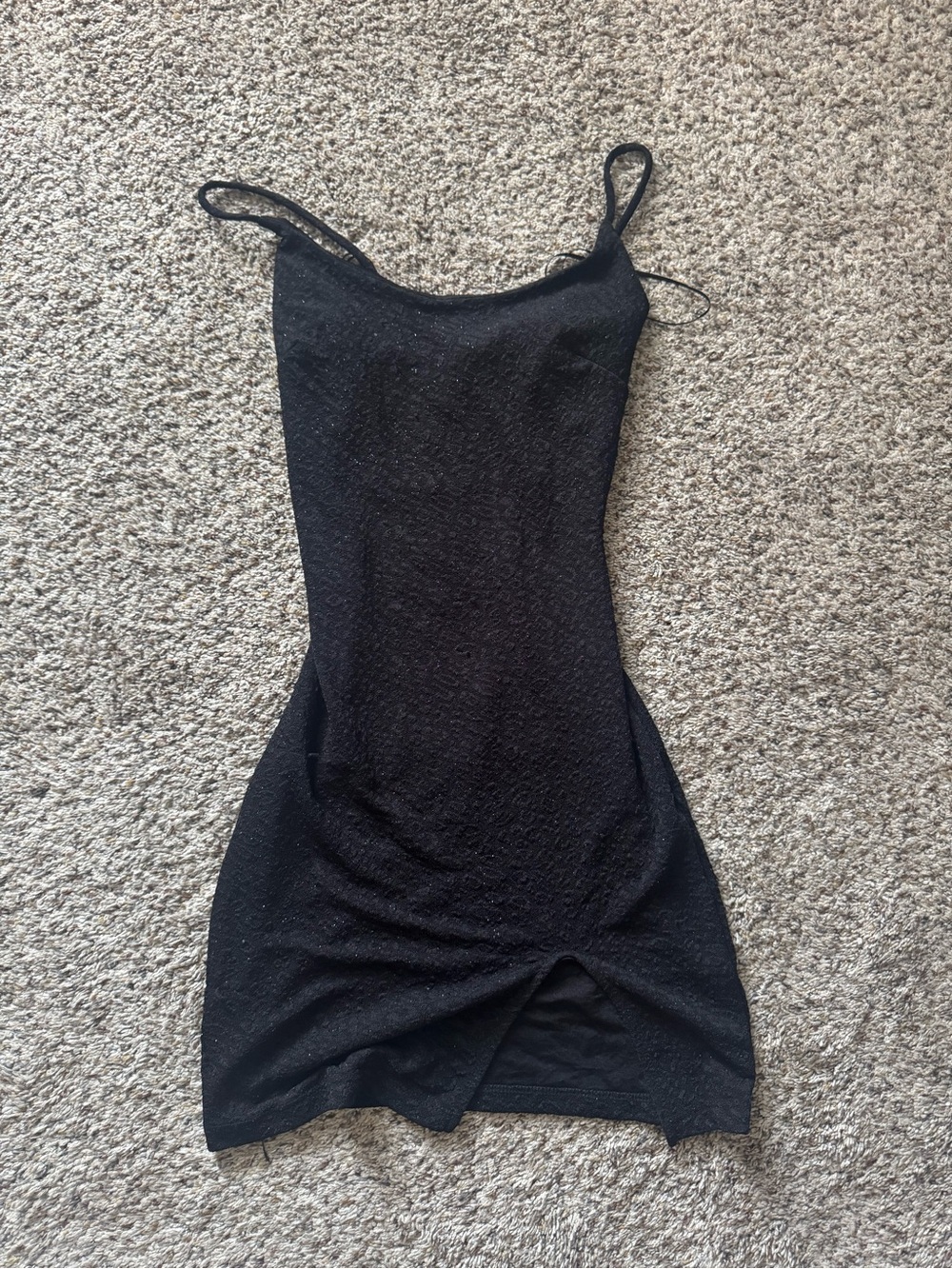 Windsor Black Sparkle Spaghetti Strap Mini Dress